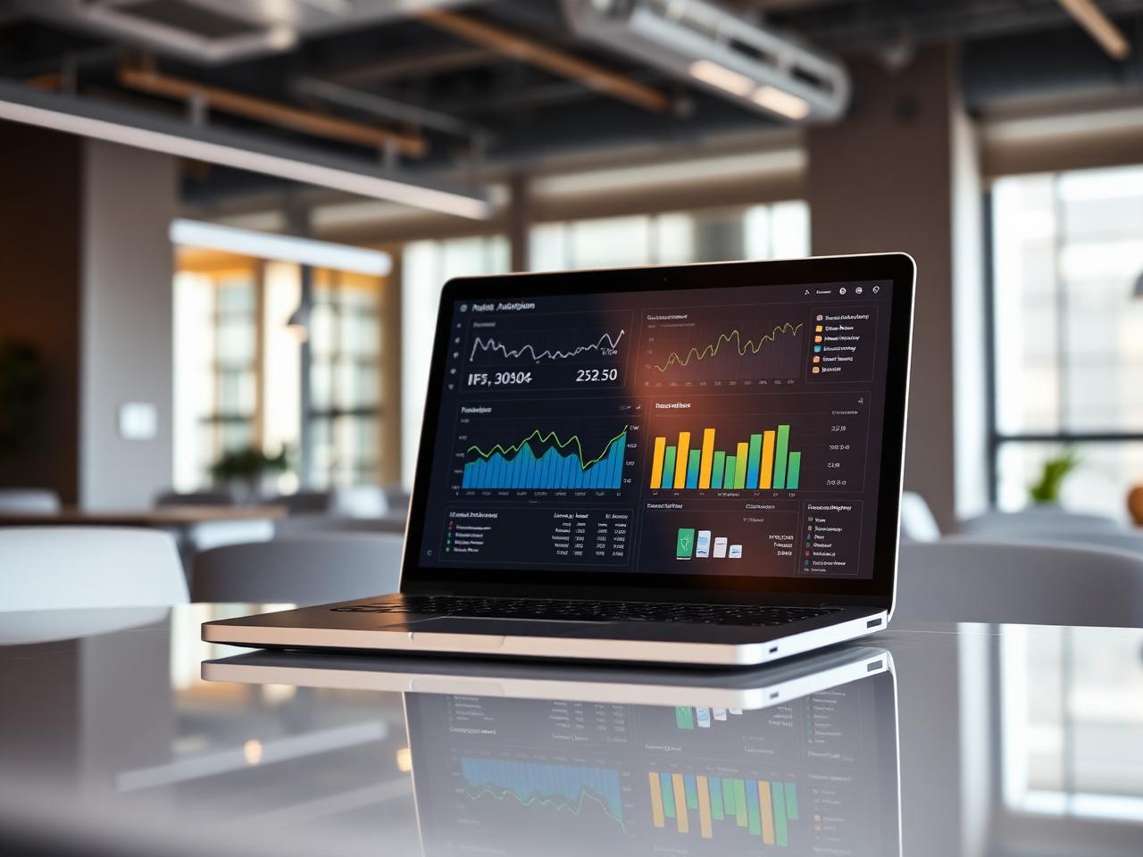 Analytics dashboard on laptop